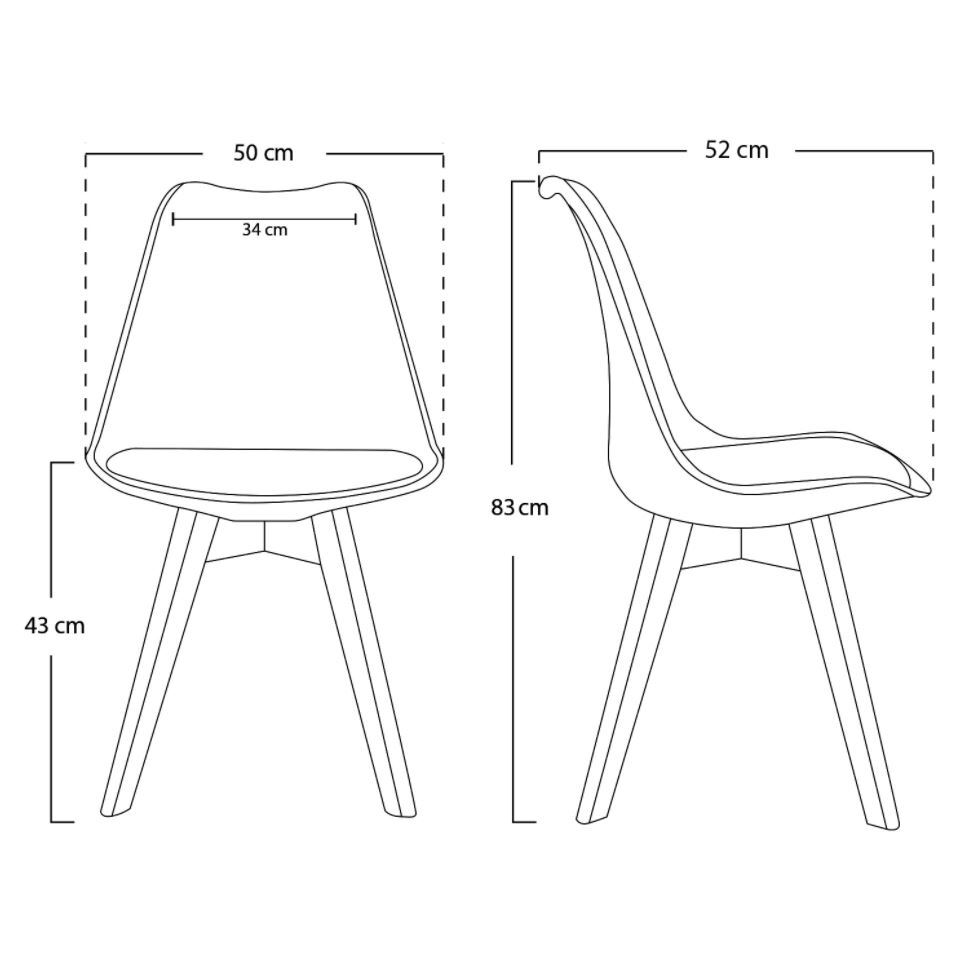 Silla blanca con patas de madera
